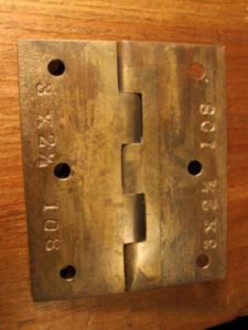 Early Brass Butt Hinges 3 x 2-1/2