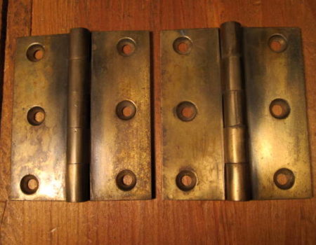 Early Brass Butt Hinges 3 x 2-1/2