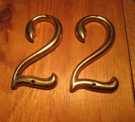 Brass House Numbers 22