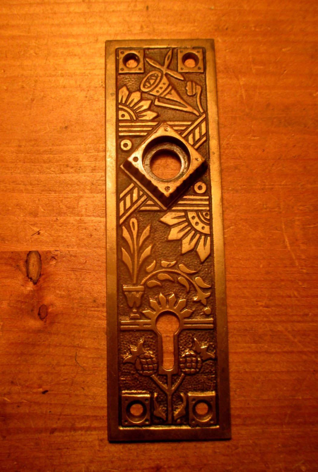 Bronze Ornate Interior Door Plate Peterborough Hardware Plk 046
